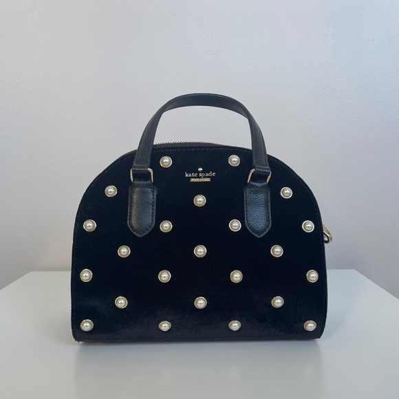 Kate Spade Mini Reiley Pearl Velvet Satchel - Picture 1 of 5
